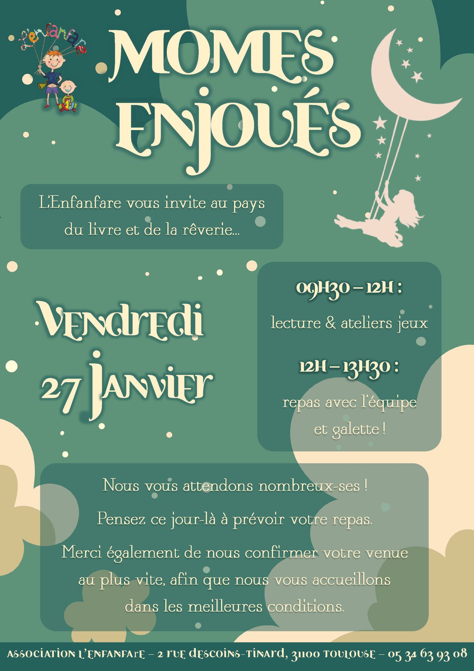 affiche pour les mômes enjoués du 27.01.23