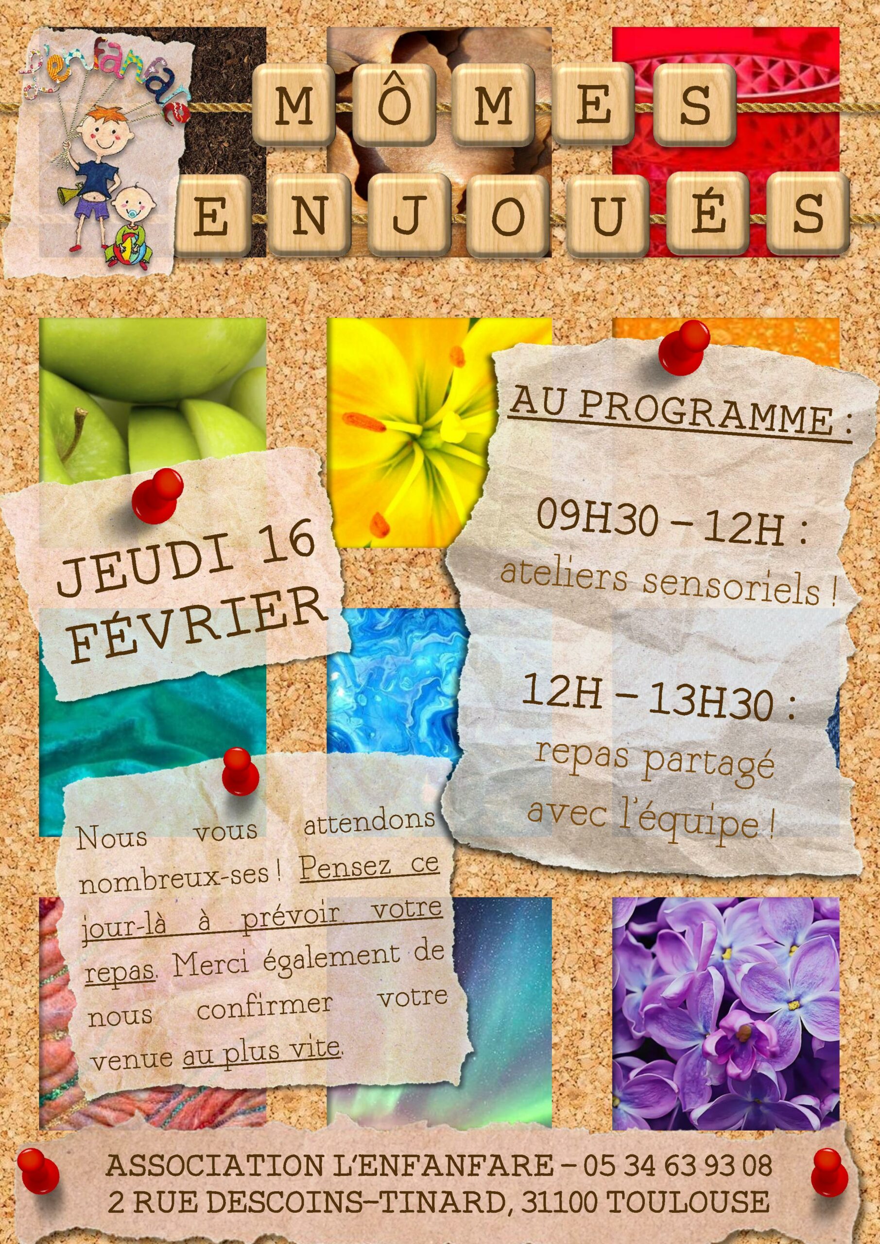 affiche pour les mômes enjoués du 16.02.23